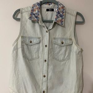 Urban Outfitters Embroidered Denim Vest